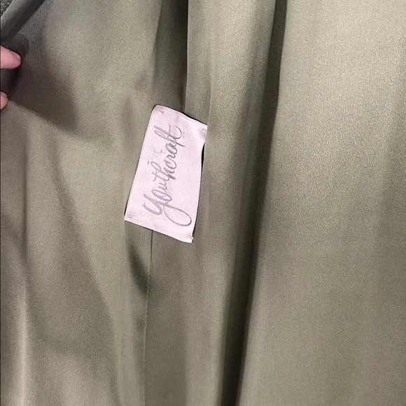 Vintage Green Wool Peacoat With Genuine Mink Collar - Picture 6 of 7